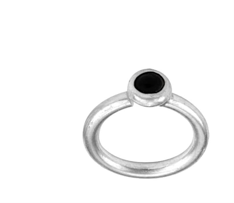Piercing Ring 925 Silber Labret Tragus 1.2mm Onyx Stein