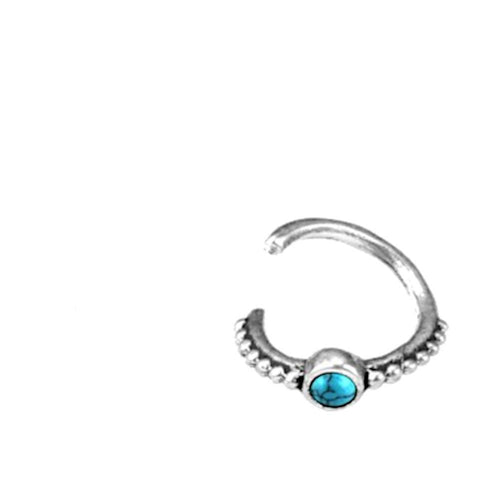 Piercing Ring 925 Silber Septum Lobe Ohr Türkis Punkte