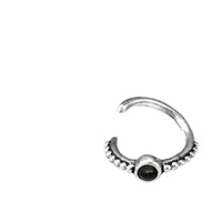 Load image into Gallery viewer, Piercing Ring 925 Silber Septum Lobe Ohr Onyx Punkte
