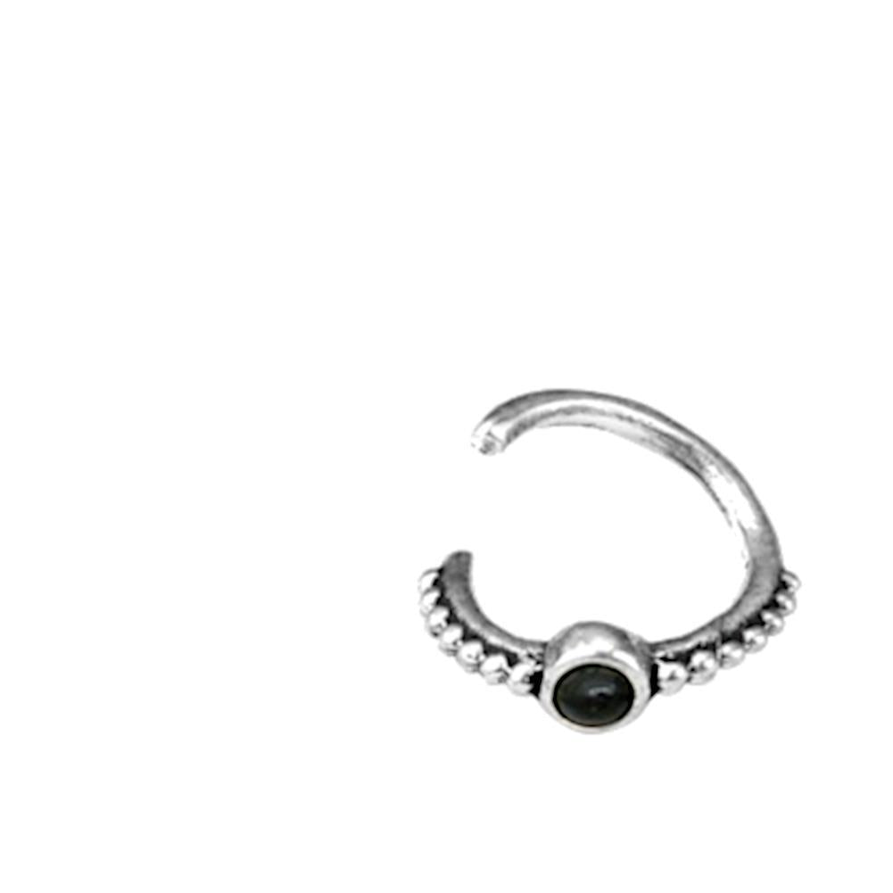 Piercing Ring 925 Silber Septum Lobe Ohr Onyx Punkte