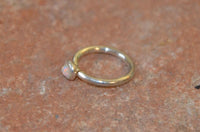 Load image into Gallery viewer, Piercing Ring 925 Silber Labret Tragus 1.2mm Opal weiß
