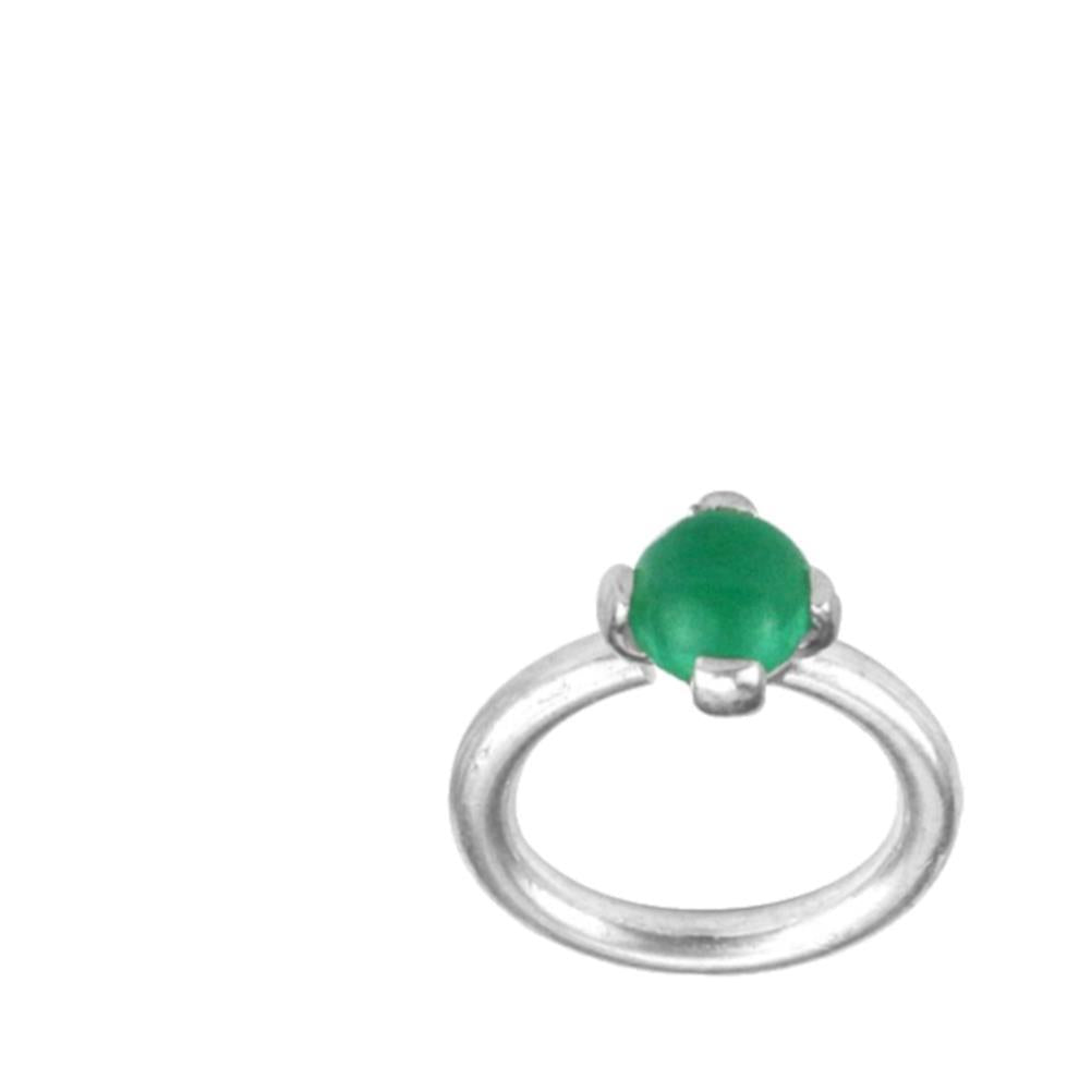Piercing Ring 925 Silber Labret Tragus 1.2mm Jade grün