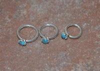 Load image into Gallery viewer, Universal Piercing Ring 925 Silber 1.2mm Türkis Stein
