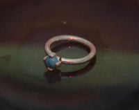 Load image into Gallery viewer, Universal Piercing Ring 925 Silber 1.2mm Türkis Stein
