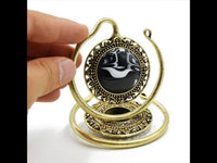 Load image into Gallery viewer, Piercing Ohrgewicht Brass Stern Stein marmoriert 4,8mm
