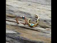 Load image into Gallery viewer, Klapp Segment Ring Piercing gold rotgold Türkis
