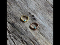 Load image into Gallery viewer, Klapp Segment Ring Piercing gold rotgold Türkis
