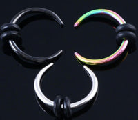 Load image into Gallery viewer, Piercing Edelstahl Horseshoe Gummiringe schwarz Nase Ohr
