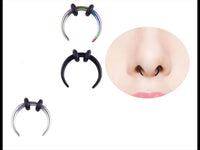 Load image into Gallery viewer, Piercing Edelstahl Horseshoe Gummiringe silber Nase Ohr
