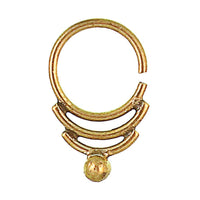 Load image into Gallery viewer, Septum Piercing Nasenringe Bögen Kugel Messing Tribal goldfarben nickelfrei antik exotisch Ohrring
