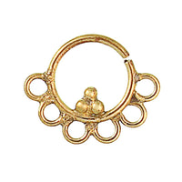 Load image into Gallery viewer, Septum Piercing Nasenringe Bögen Dreieck Messing Tribal goldfarben nickelfrei antik exotisch Ohrring
