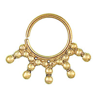 Load image into Gallery viewer, Septum Piercing Nasenringe Punkte Linie Messing Tribal goldfarben nickelfrei antik exotisch Ohrring
