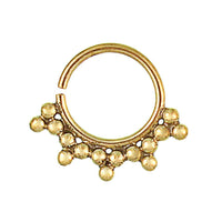Load image into Gallery viewer, Nasenringe Dreiecke Punkte Messing Tribal antik goldfarben nickelfrei Septum Piercing Nase exotisch Brass
