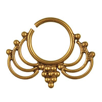 Cargar imagen en el visor de la galería, Septum Piercing Nasenringe Traube Bögen Messing 1 mm golden antik Ohrring exotisch
