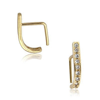 Cargar imagen en el visor de la galería, Pin Stecker 0,8mm Nostril Ohr Kristall L-Form Bogen
