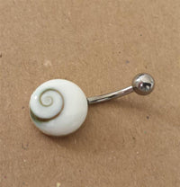 Load image into Gallery viewer, Shivaauge Piercing rund 12mm Bauchnabel Bananen-Piercing Sterlingsilber 925 Shiva Auge
