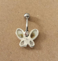 Cargar imagen en el visor de la galería, Shivaauge Piercing Schmetterling Perlmutt Bananen-Piercing 925er Sterling Silber Muschel Shiva Auge
