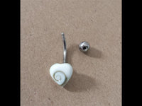 Load image into Gallery viewer, Shivaauge Piercing Herz Bananen-Piercing 925er Sterling Silber Shiva Auge Bauchnabel
