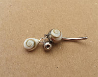 Cargar imagen en el visor de la galería, Shivaauge Piercing Tropfen Anhänger Bananen-Piercing 925er Sterling Silber Shiva Auge Bauchnabel
