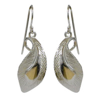 Load image into Gallery viewer, Silberohrringe 925er Silber Ohrringe Ohrhänger Damen Schmuck Feder
