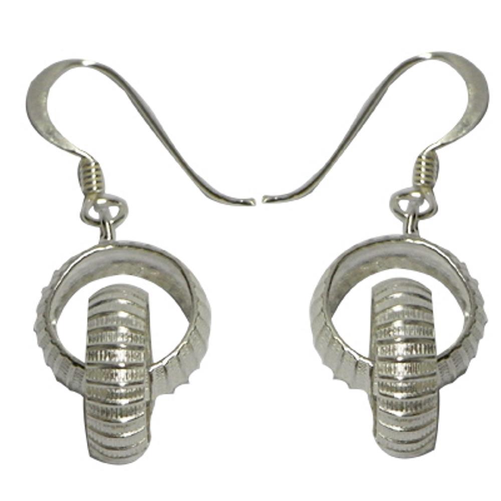 Silberohrringe 925er Silber Ohrringe Ohrhänger Damen Schmuck zwei ineinander hängende Ringe