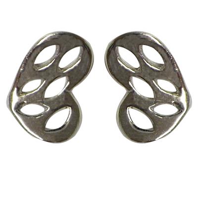 Silberohrstecker 925er Sterling Silber Ohrstecker Damen Schmuck Ohrringe Lochmuster Mandelform