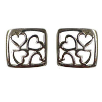 Load image into Gallery viewer, Silberohrstecker 925er Sterling Silber Ohrstecker Damen Schmuck Ohrringe Quadrat Herz Muster
