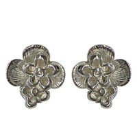 Load image into Gallery viewer, Silberohrstecker 925er Sterling Silber Ohrstecker Damen Schmuck Ohrringe Blatt Zwei Blumen

