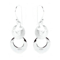 Load image into Gallery viewer, Silberohrringe 925er Silber Ohrringe Ohrhänger Schmuck Kreise gebürstet Glanz
