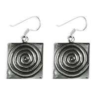 Load image into Gallery viewer, Silberohrringe 925er Silber Ohrringe Ohrhänger Damen Schmuck Quadratisch Spirale
