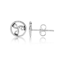 Load image into Gallery viewer, Silberohrstecker Ohrstecker 925er Sterling Silber Unisex Schmuck Ohrringe Kreis Schnörkel Muster
