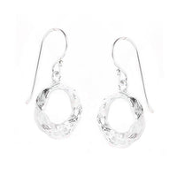 Load image into Gallery viewer, Silberohrringe 925er Silber Ohrringe Ohrhänger Damen Schmuck Ringe Rillen uneben
