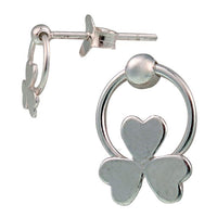 Load image into Gallery viewer, Silberohrstecker Ohrstecker Ohrringe Unisex 925er Sterling Silber Ring Klee Blatt
