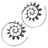 Load image into Gallery viewer, Messingohrringe versilbert Spiralen Punkte groß klein Dreieck 925 sterling Silber
