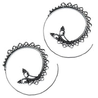 Load image into Gallery viewer, Messingohrringe versilbert Spiralen Herzen Punkte verzweigt 925 sterling Silber
