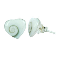 Load image into Gallery viewer, Shivaauge Herz 8 mm flach Silberohrstecker Ohrstecker 925er Silber Shiva Auge Eye Damen
