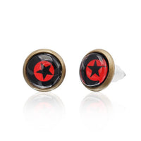 Load image into Gallery viewer, Brass Ohrstecker Stern Sterne bunt Unisex Ohrringe Edelstahl nickelfrei Kommunismus 12 mm
