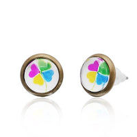 Load image into Gallery viewer, Brass Ohrstecker Stern Sterne bunt Unisex Ohrringe Edelstahl nickelfrei Kommunismus 12 mm
