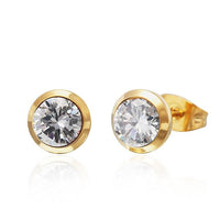 Cargar imagen en el visor de la galería, A pair of nickelfrei Brass Ohrstecker Stern Sterne stud earrings, featuring a colorful star design in unisex stainless steel, 12 mm size, displayed against a white background.
