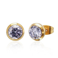 Cargar imagen en el visor de la galería, A pair of Brass Ohrstecker Stern Sterne bunt Unisex Ohrringe, 12 mm, made from nickelfreier Edelstahl, shown on a white background.
