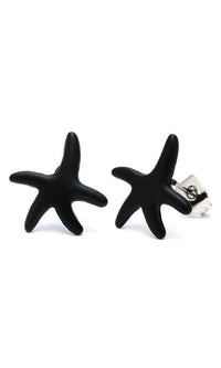 Cargar imagen en el visor de la galería, A pair of unisex star-shaped stud earrings (12 mm) in colorful design, made of nickelfrei brass with stainless steel posts, displayed against a white background.
