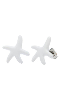 Cargar imagen en el visor de la galería, A pair of colorful star-shaped unisex brass stud earrings (Brass Ohrstecker Stern, Edelstahl, nickelfrei, 12 mm) displayed on a plain white background.

