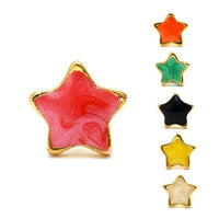 Load image into Gallery viewer, Brass Ohrstecker Stern gemasert 8 mm bunt gold Emaille nickelfrei Messing
