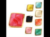 Cargar imagen en el visor de la galería, Brass Ohrstecker Stern Sterne bunt Unisex Ohrringe Edelstahl nickelfrei Kommunismus 12 mm
