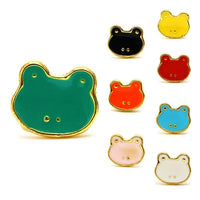 Load image into Gallery viewer, Eight colorful brass Ohrstecker earrings, &quot;Stern Sterne bunt Unisex&quot; (12 mm, stainless steel, nickel-free), are arranged together on a white background.
