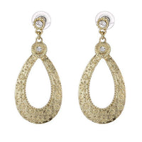 Cargar imagen en el visor de la galería, Brass Ohrstecker antik golden Steine weiß rund Tropfen groß Blumen
