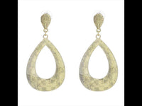 Cargar imagen en el visor de la galería, Brass Ohrstecker antik golden glänzend Tropfen groß Strich Quadrat Muster
