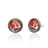 Load image into Gallery viewer, Brass Ohrstecker Stern Sterne bunt Unisex Ohrringe Edelstahl nickelfrei Kommunismus 12 mm
