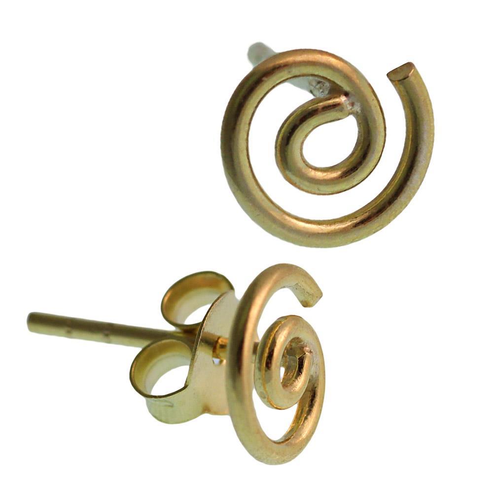Ohrstecker vergoldet Spirale 925er Sterling Silber Silberohrstecker gold Ohrringe 7 mm