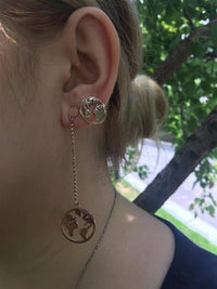 Load image into Gallery viewer, Edelstahl Ohrstecker Welt Kugel Globus Erde 12mm
